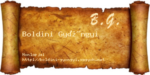 Boldini Gyöngyi névjegykártya
